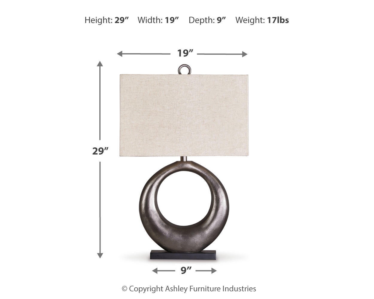 Saria Metal Table Lamp (1/CN) Signature Design by Ashley®