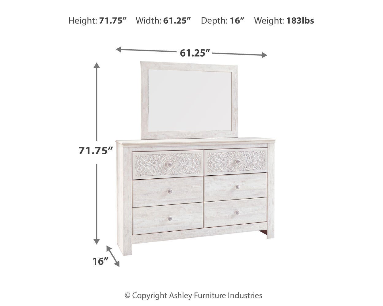 Paxberry Dresser and Mirror Signature Design by Ashley®
