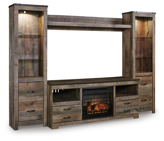 Trinell 4-Piece Entertainment Center with Electric Fireplace Signature Design by Ashley®