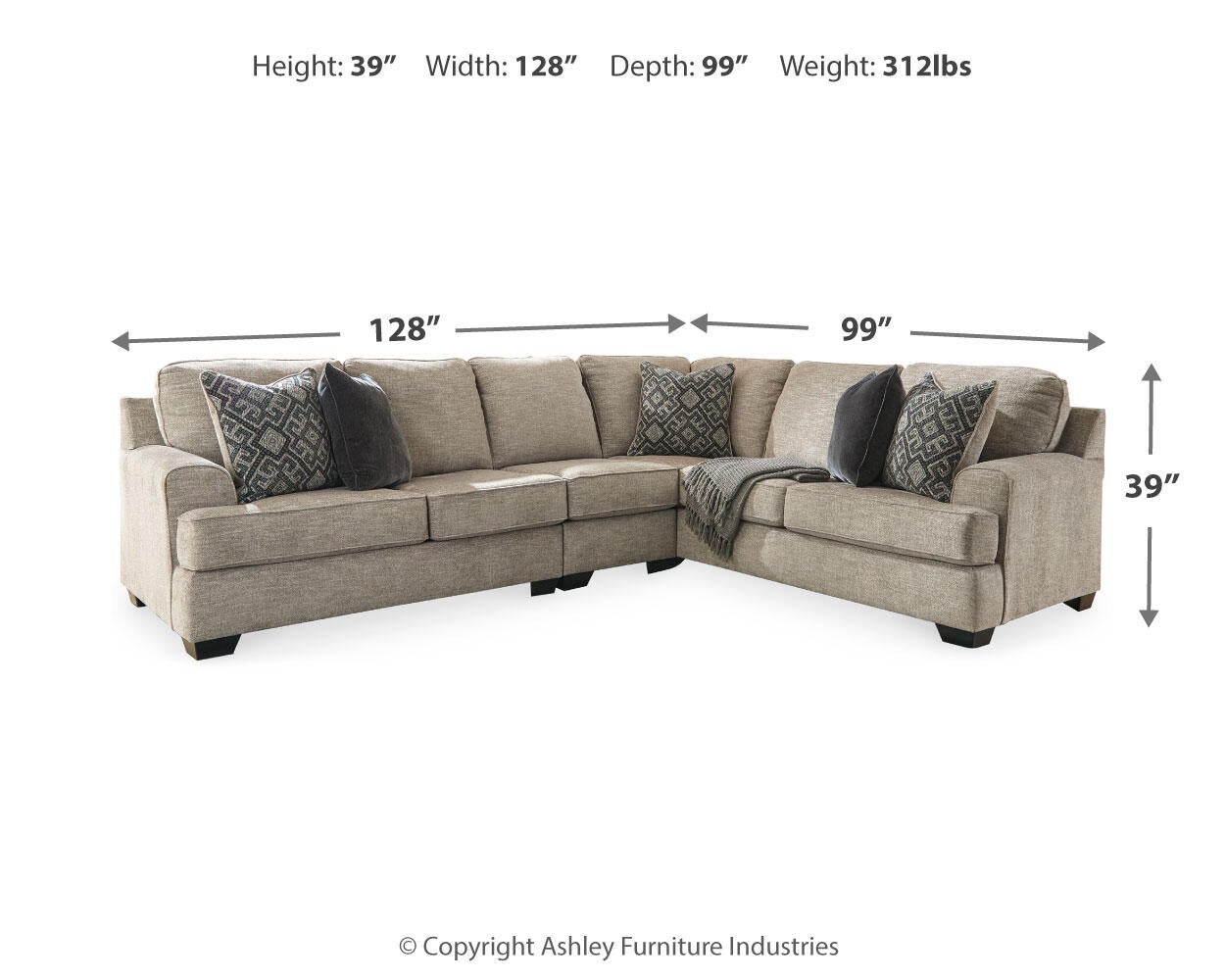 Bovarian 3-Piece Sectional Signature Design by Ashley®