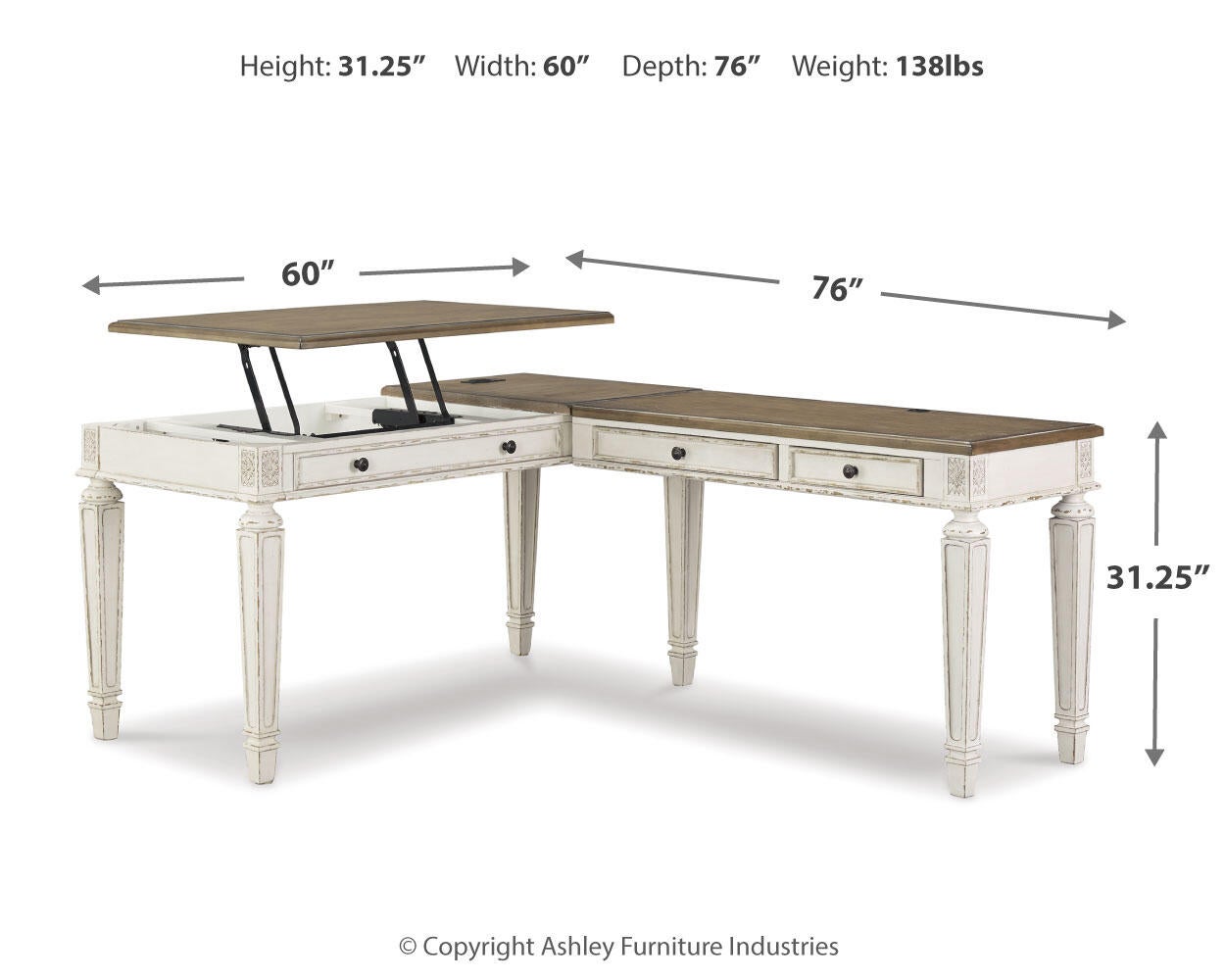 Realyn 2-Piece Home Office Desk Signature Design by Ashley®
