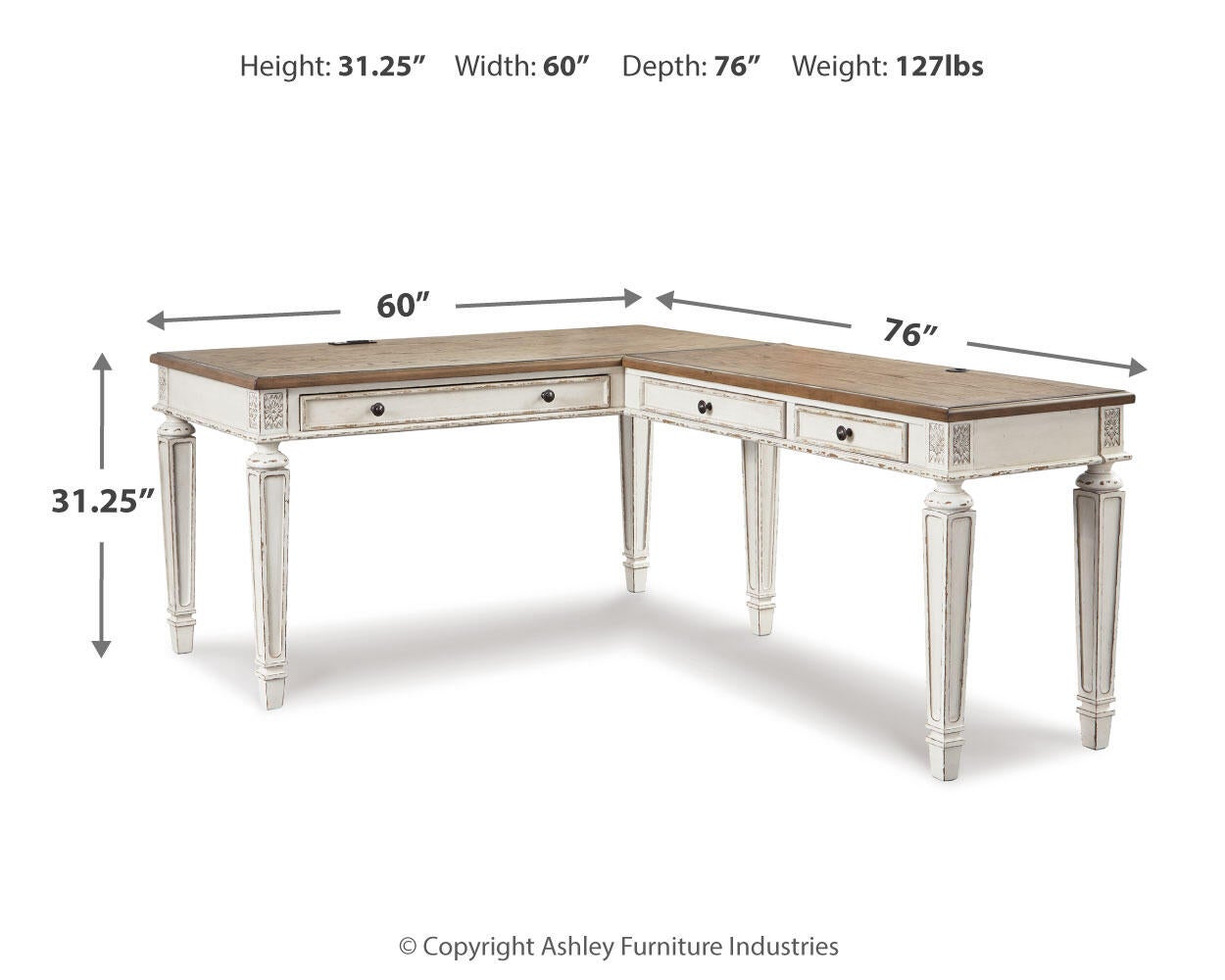 Realyn 2-Piece Home Office Desk Signature Design by Ashley®