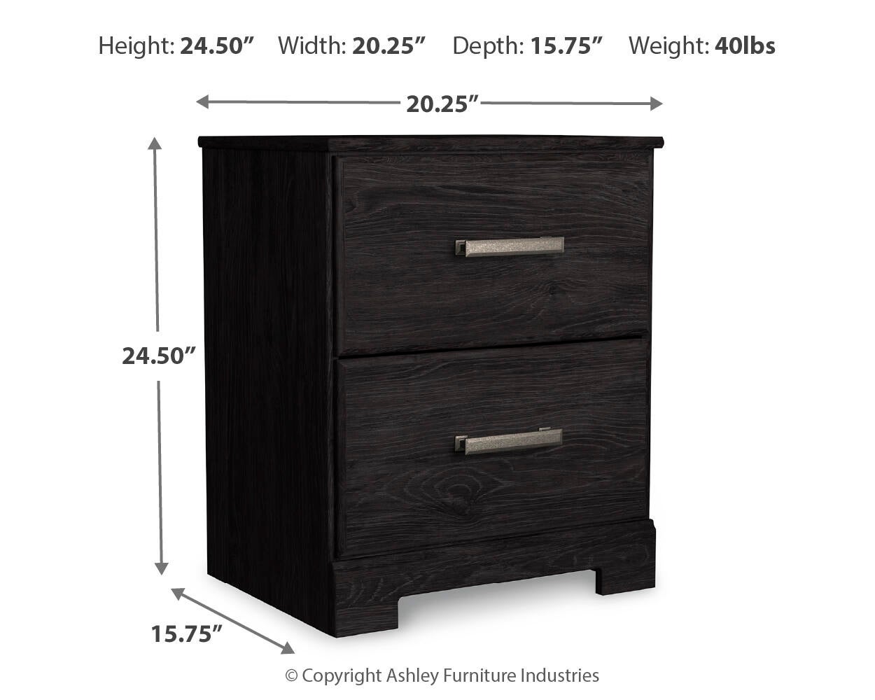 Belachime Two Drawer Night Stand Signature Design by Ashley®