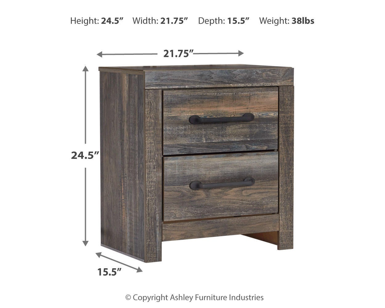 Drystan Two Drawer Night Stand Signature Design by Ashley®
