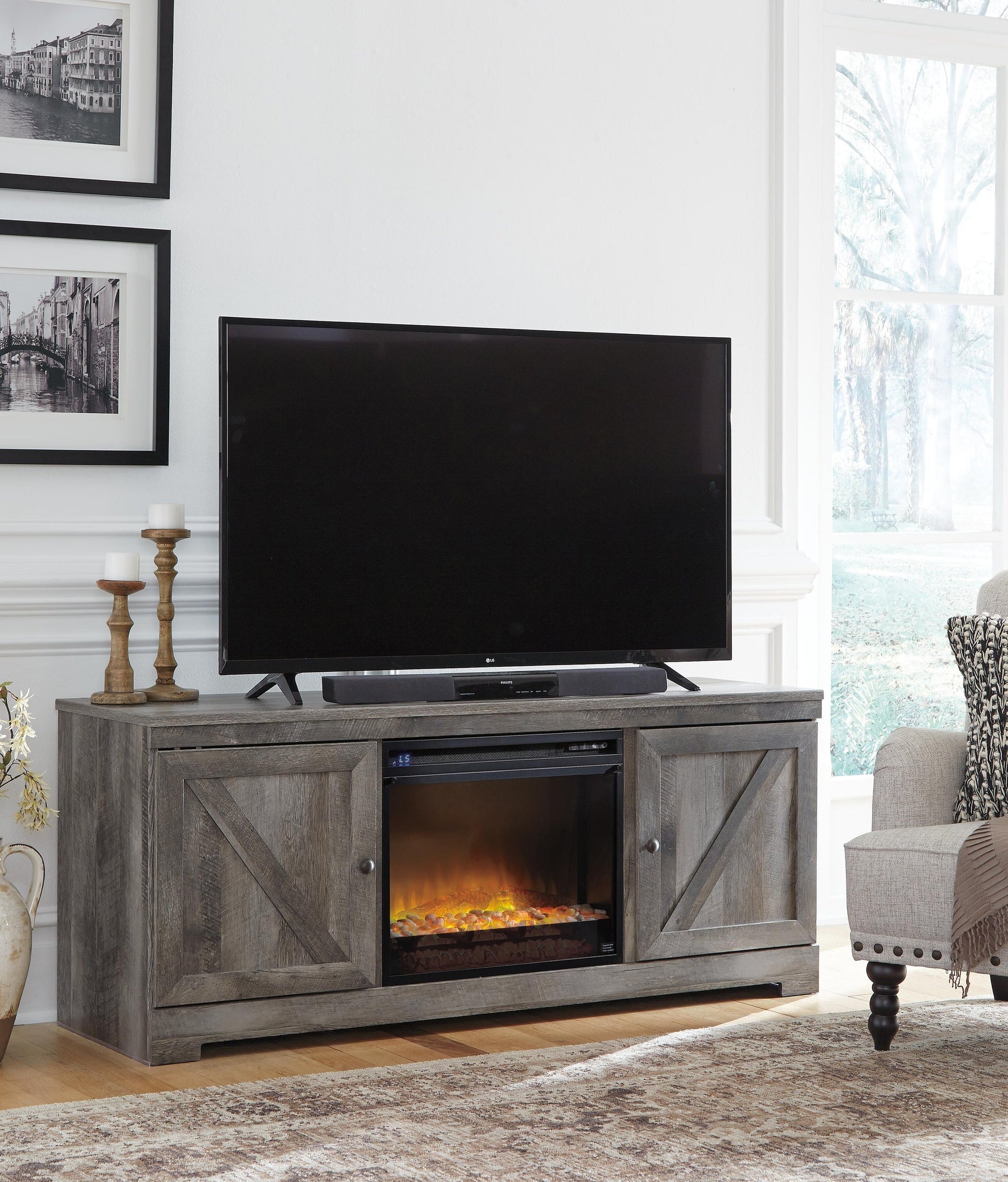 Wynnlow 63" TV Stand with Electric Fireplace Signature Design by Ashley®