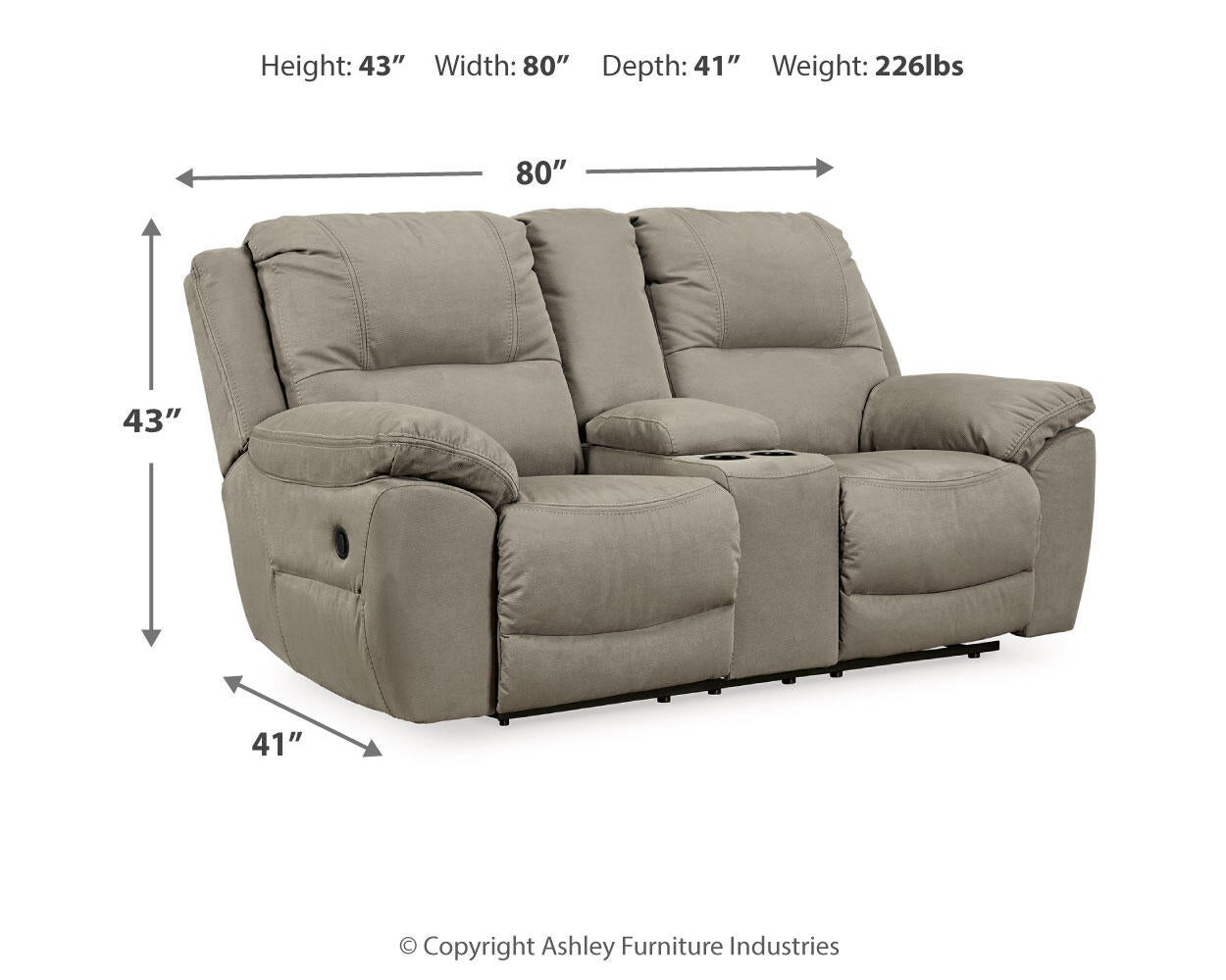 Next-Gen Gaucho DBL Rec Loveseat w/Console Signature Design by Ashley®