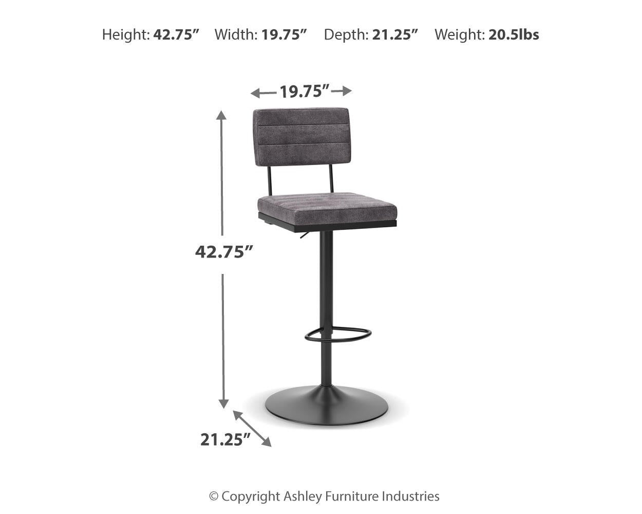Strumford Tall Swivel Barstool (2/CN) Signature Design by Ashley®