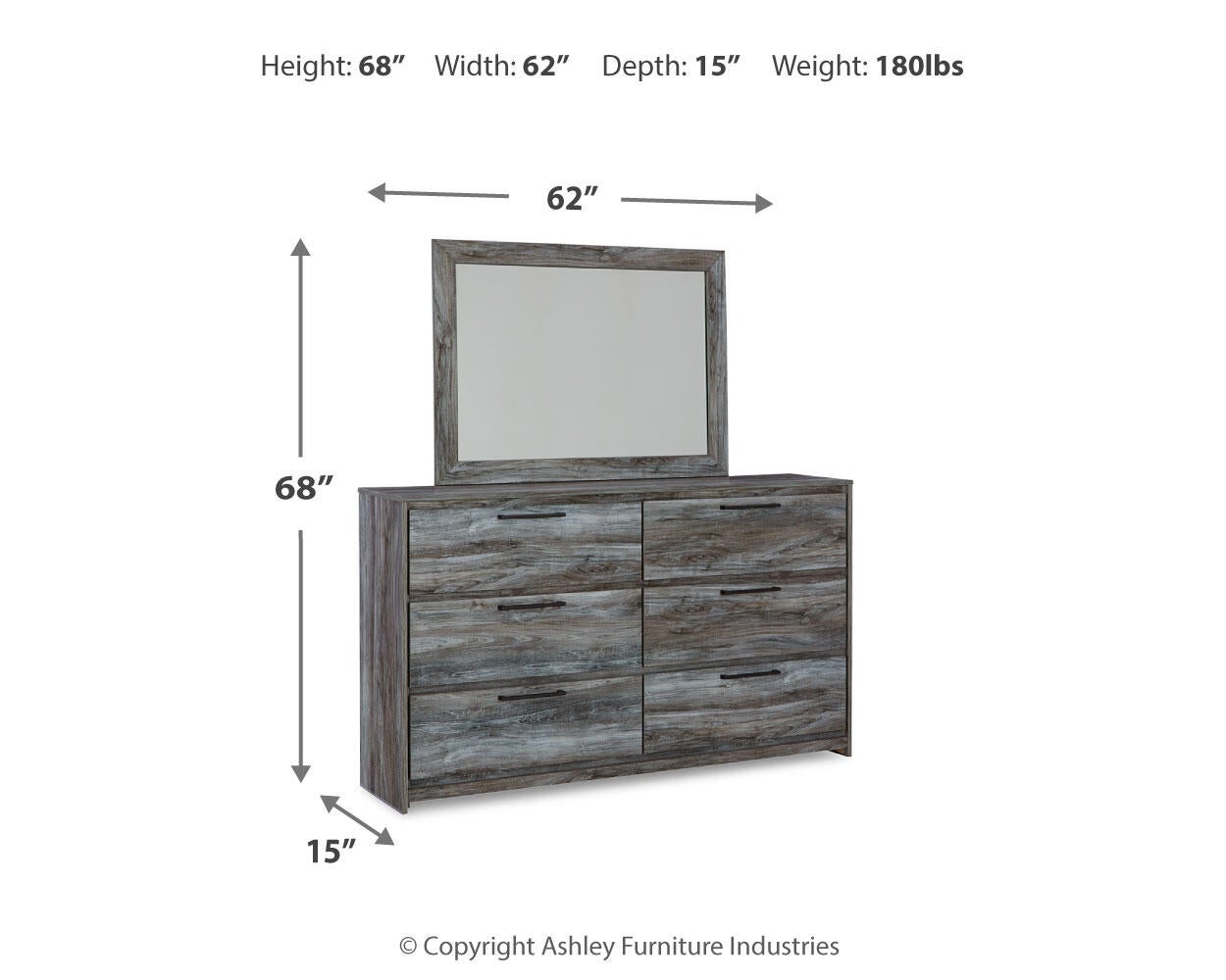 Baystorm Dresser and Mirror Signature Design by Ashley®