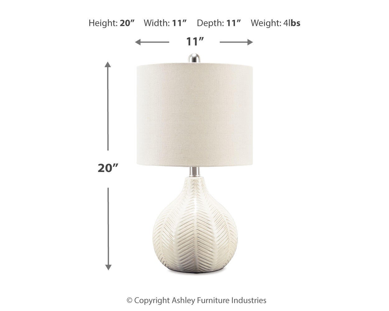 Rainermen Ceramic Table Lamp (1/CN) Signature Design by Ashley®