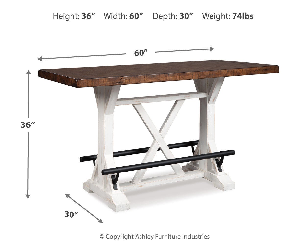Valebeck RECT Dining Room Counter Table Signature Design by Ashley®