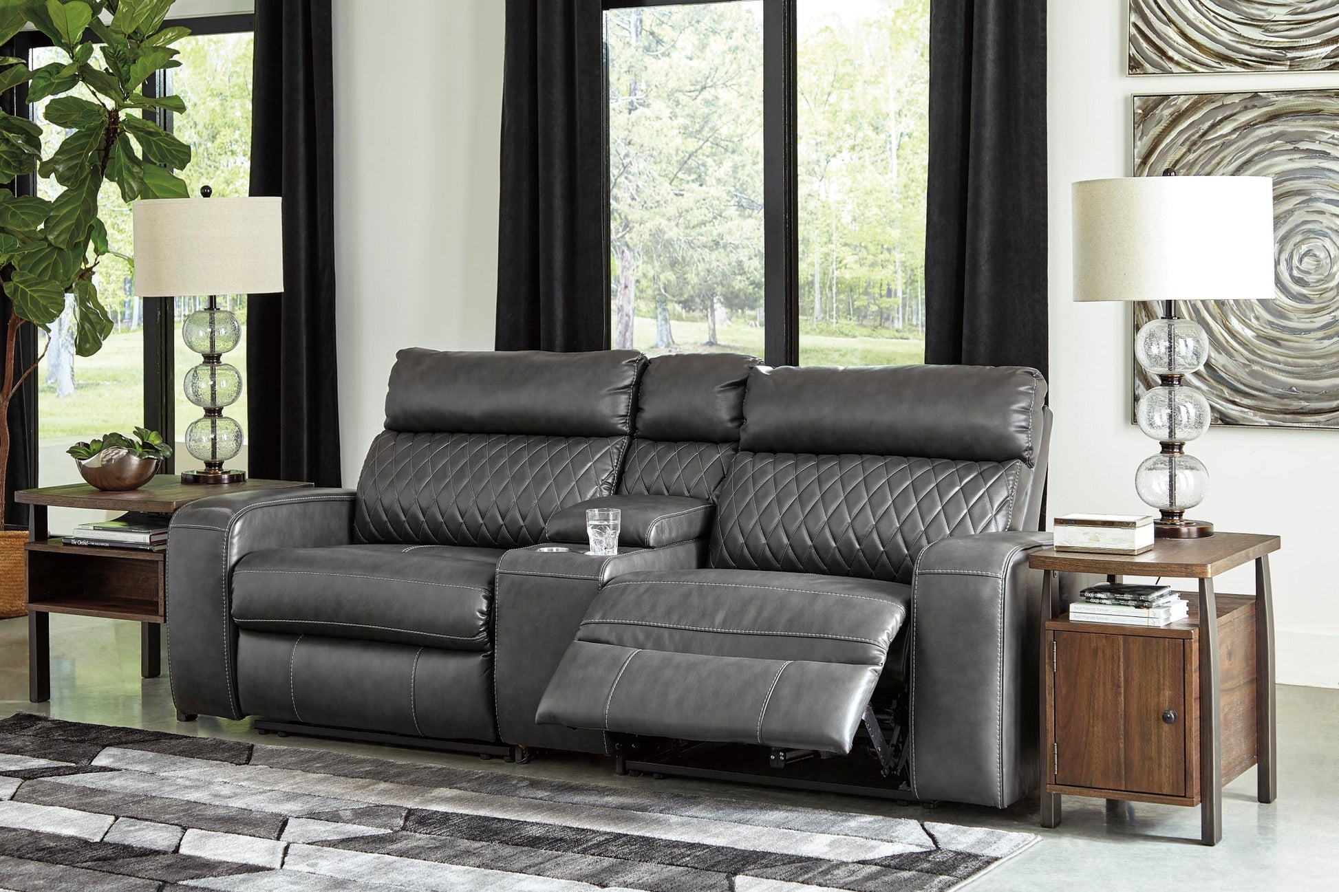 Samperstone 3-Piece Power Reclining Sectional Loveseat Signature Design by Ashley®