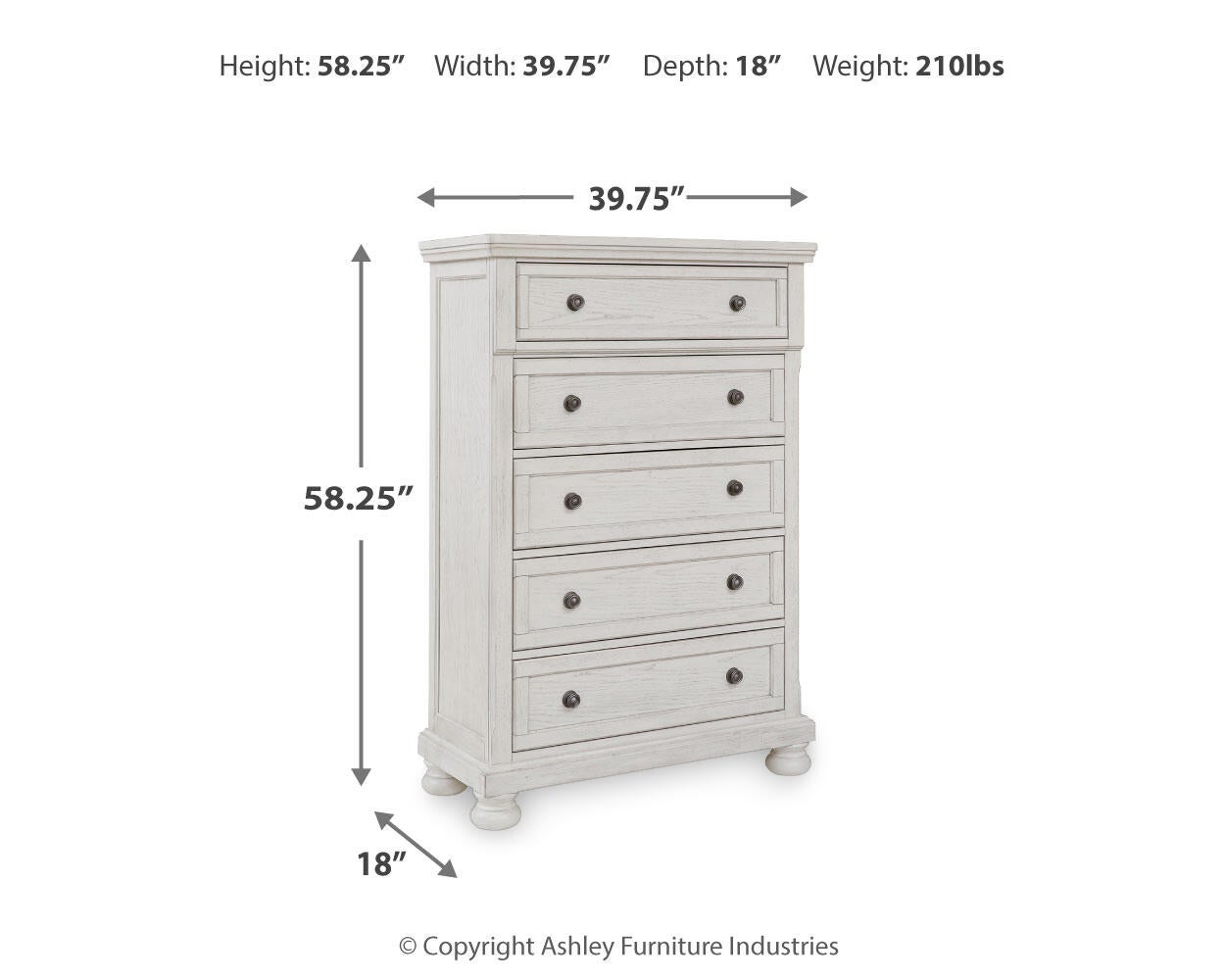Robbinsdale Five Drawer Chest Signature Design by Ashley®