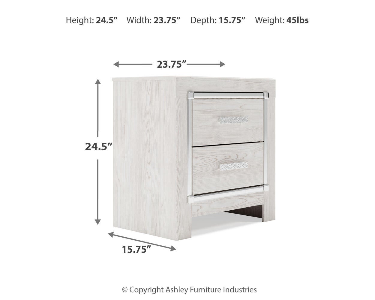 Altyra Two Drawer Night Stand Signature Design by Ashley®