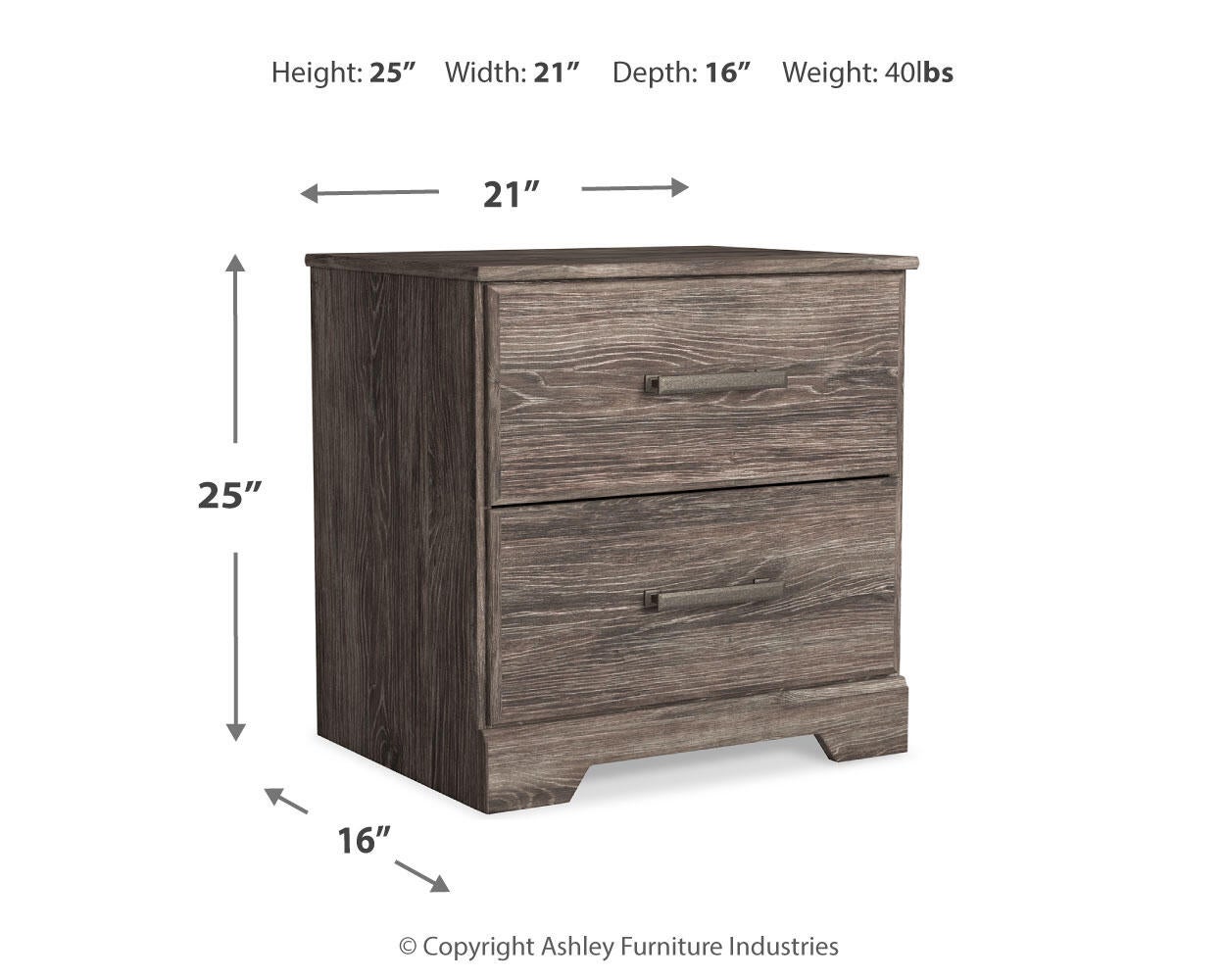 Ralinksi Two Drawer Night Stand Signature Design by Ashley®