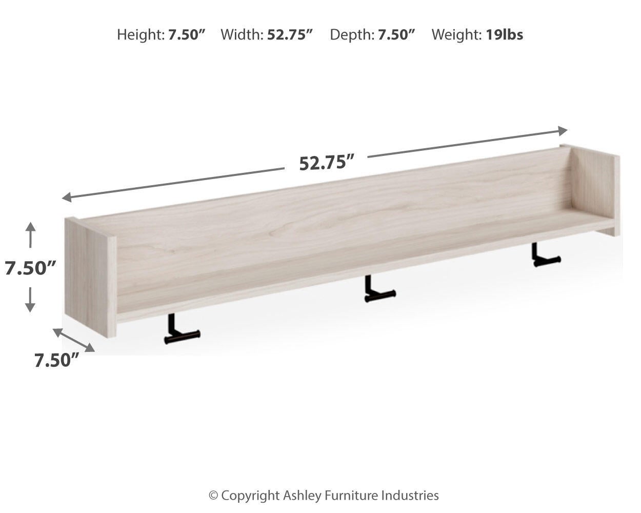 Socalle Wall Mounted Coat Rack w/Shelf Signature Design by Ashley®