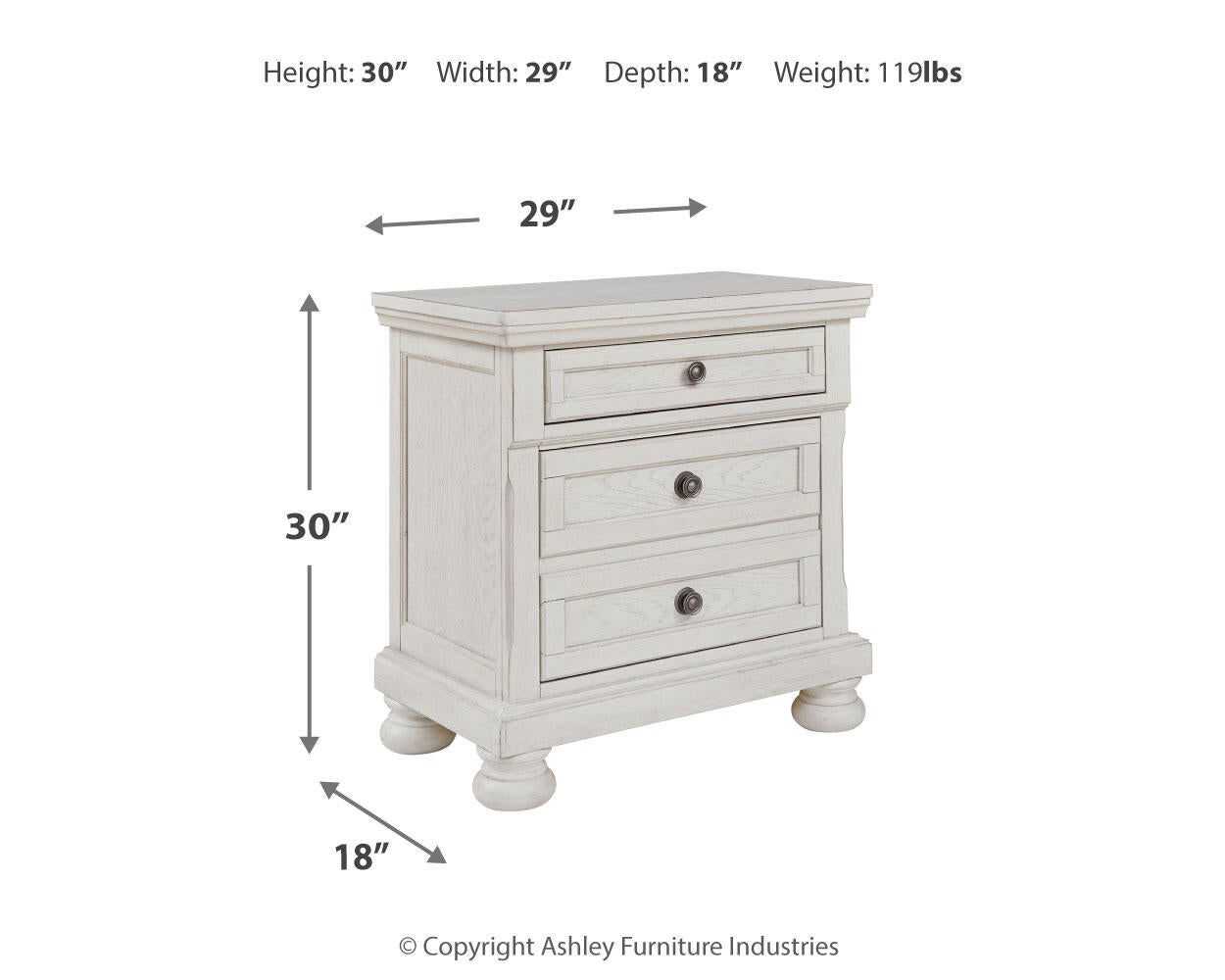 Robbinsdale Two Drawer Night Stand Signature Design by Ashley®