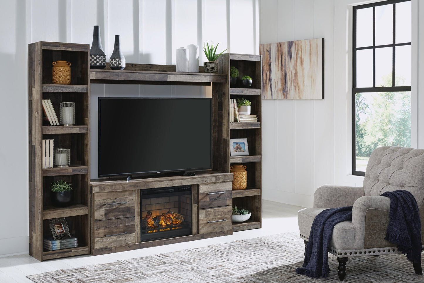 Derekson 4-Piece Entertainment Center with Electric Fireplace Signature Design by Ashley®