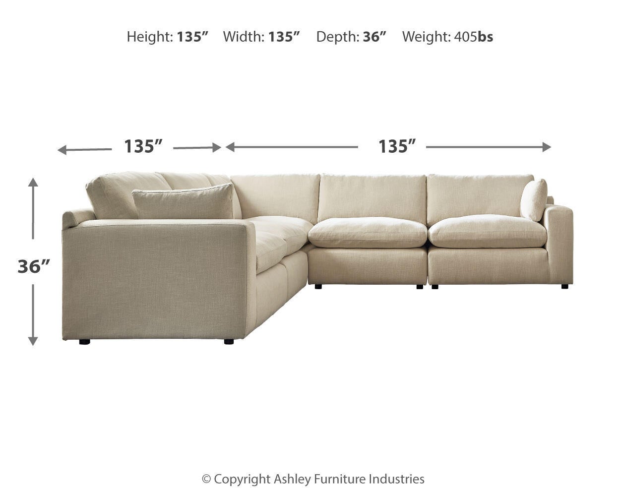 Elyza 5-Piece Sectional Benchcraft®