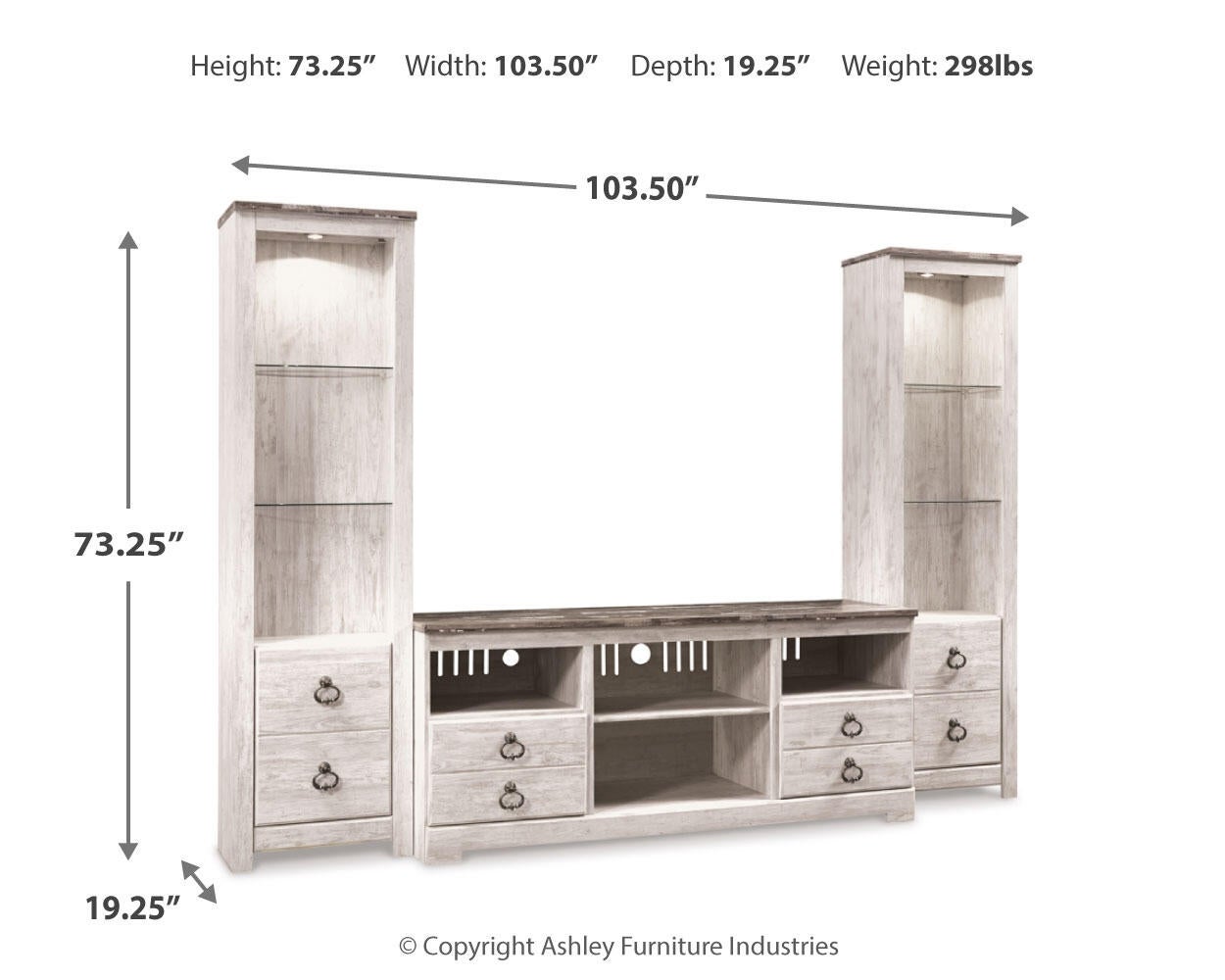 Willowton 3-Piece Entertainment Center Signature Design by Ashley®
