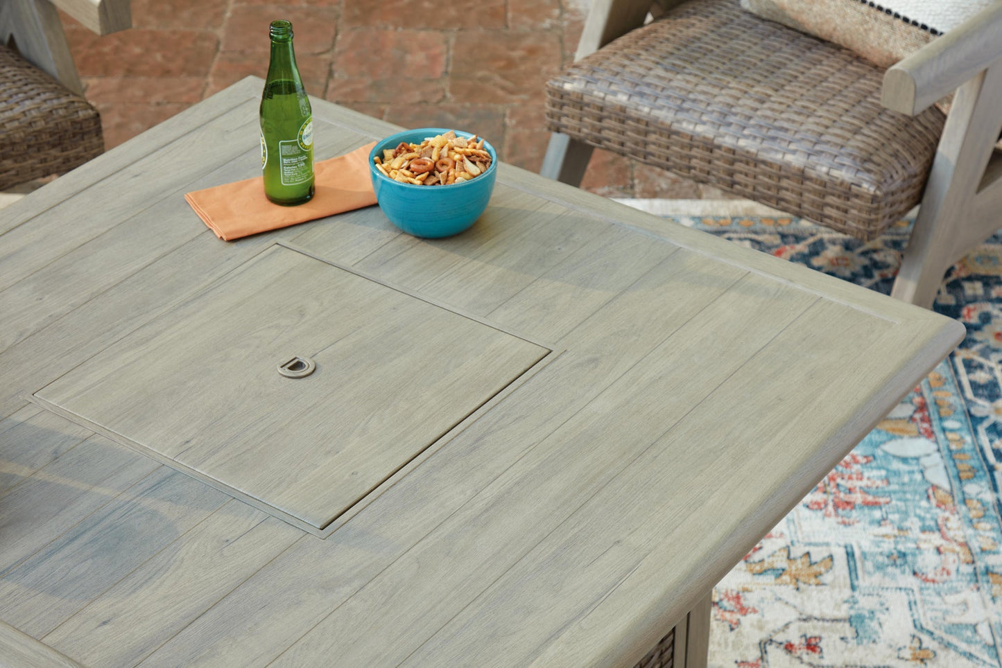 Cliff Trails Square Fire Pit Table Signature Design by Ashley®
