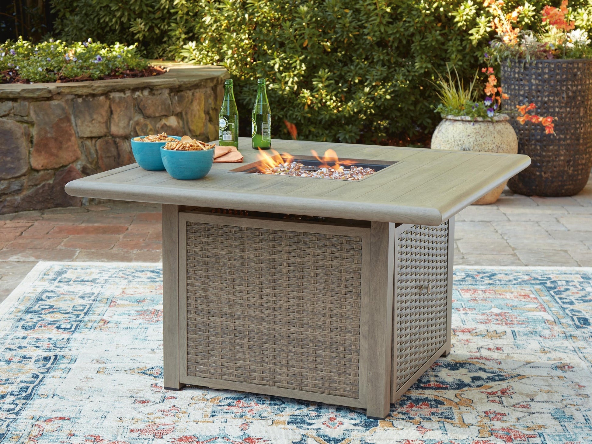 Cliff Trails Square Fire Pit Table Signature Design by Ashley®
