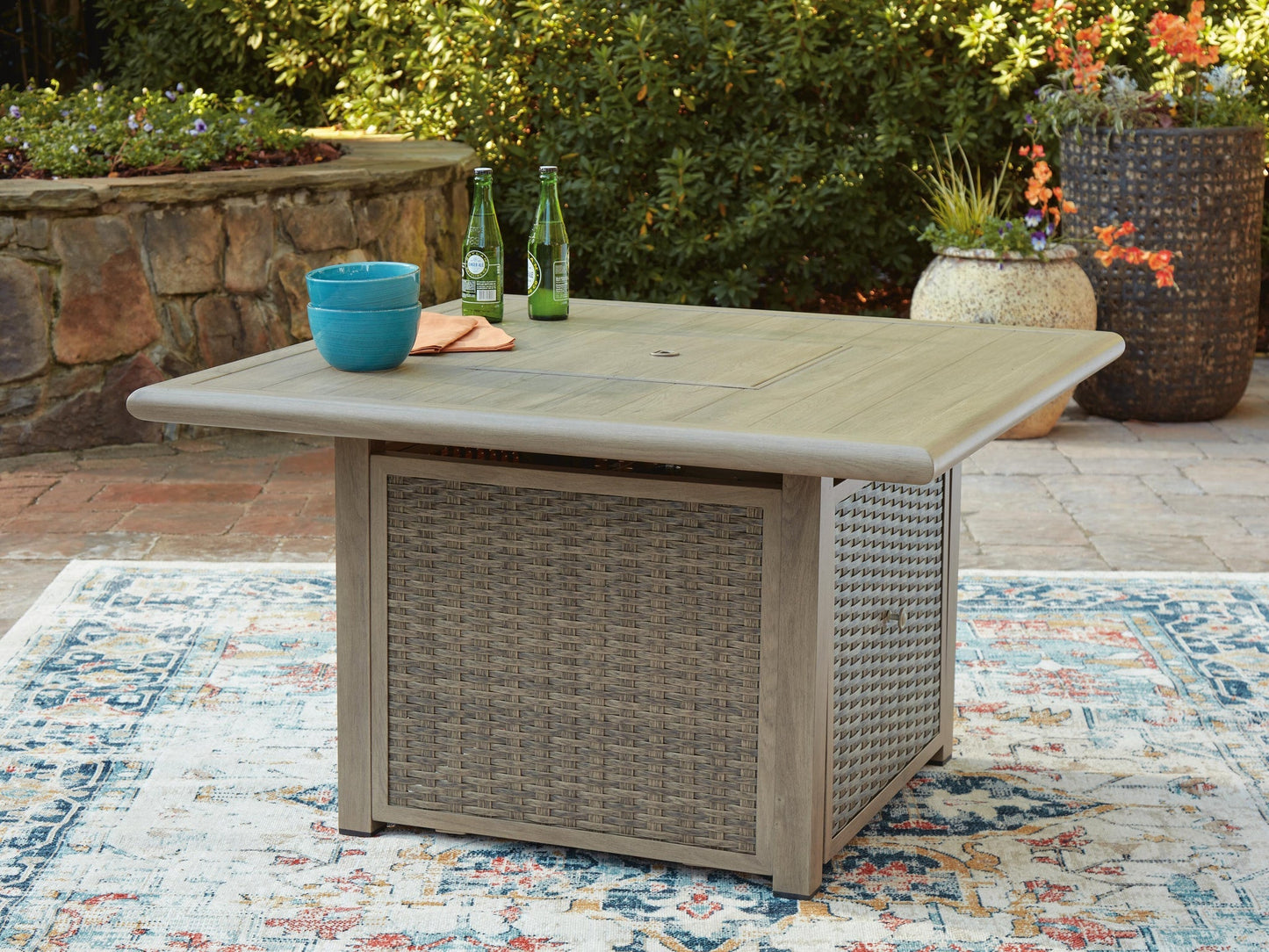 Cliff Trails Square Fire Pit Table Signature Design by Ashley®