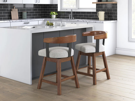 Ralene UPH Swivel Barstool (2/CN) Signature Design by Ashley®