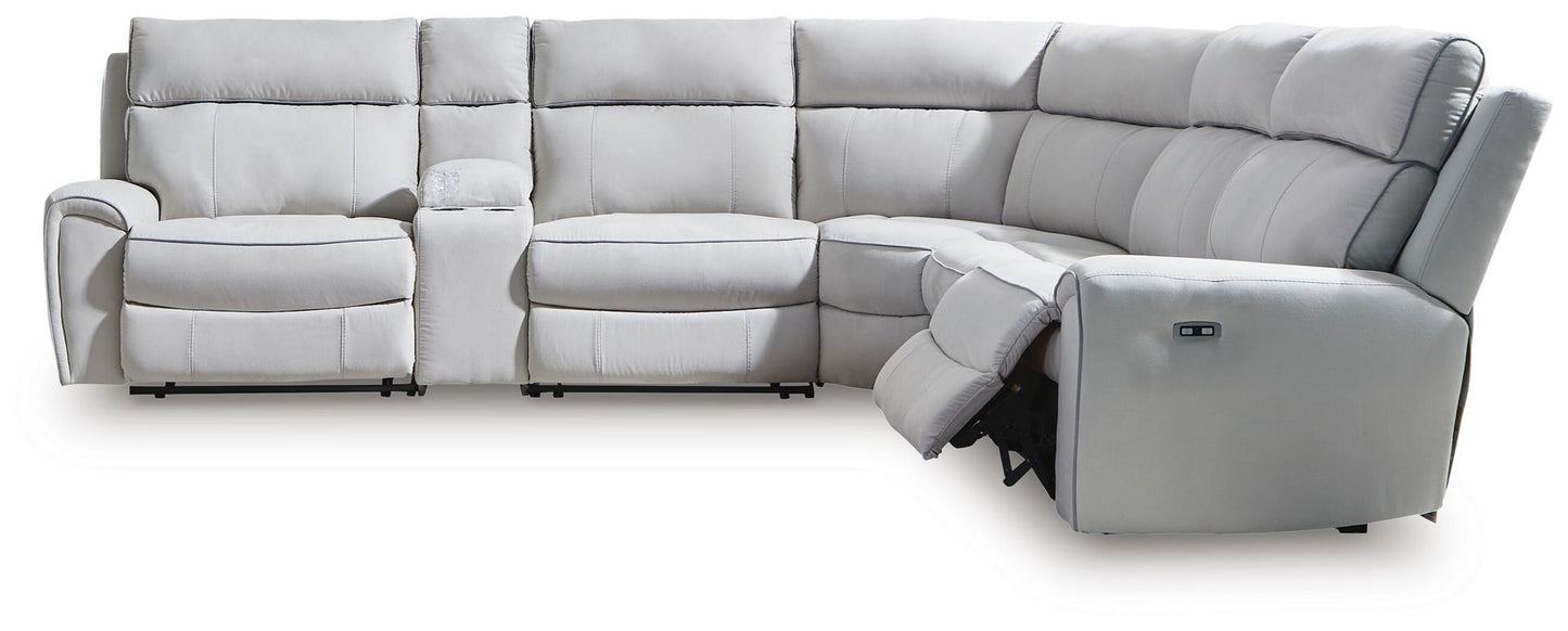 Social Pointe 6-Piece Reclining Sectional with Storage Console Signature Design by Ashley®