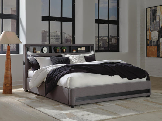 Verishaw  Upholstered Bed With Wireless Audio Signature Design by Ashley®