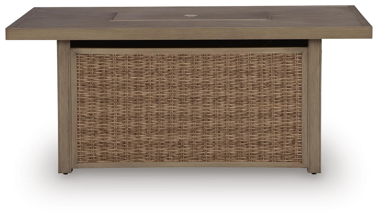 Laguna Heights Rectangular Fire Pit Table Signature Design by Ashley®