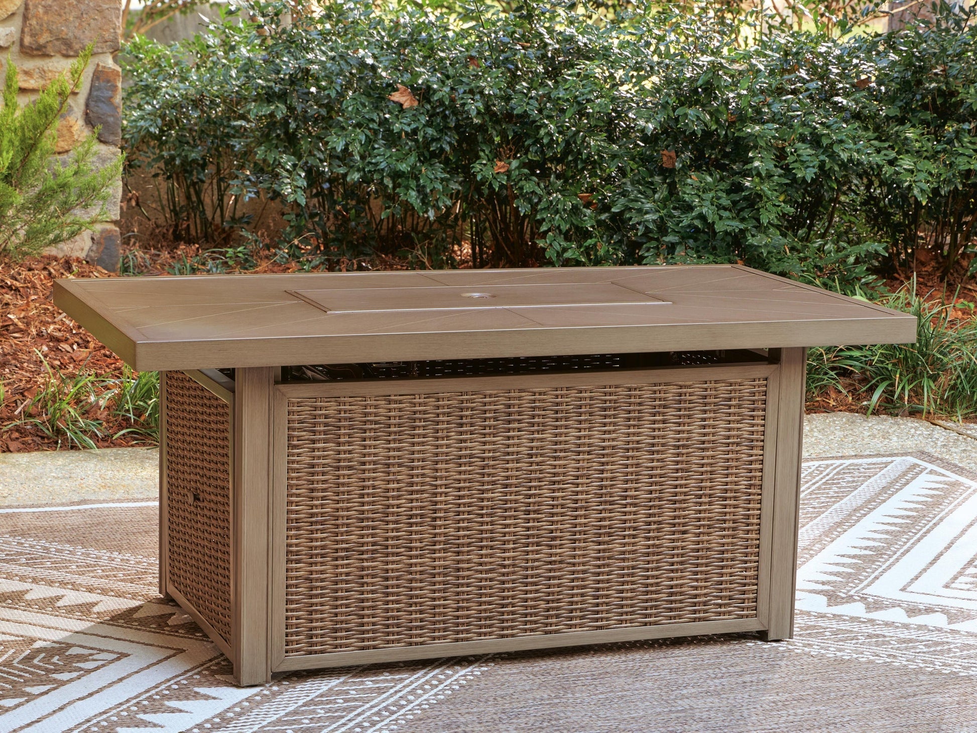 Laguna Heights Rectangular Fire Pit Table Signature Design by Ashley®