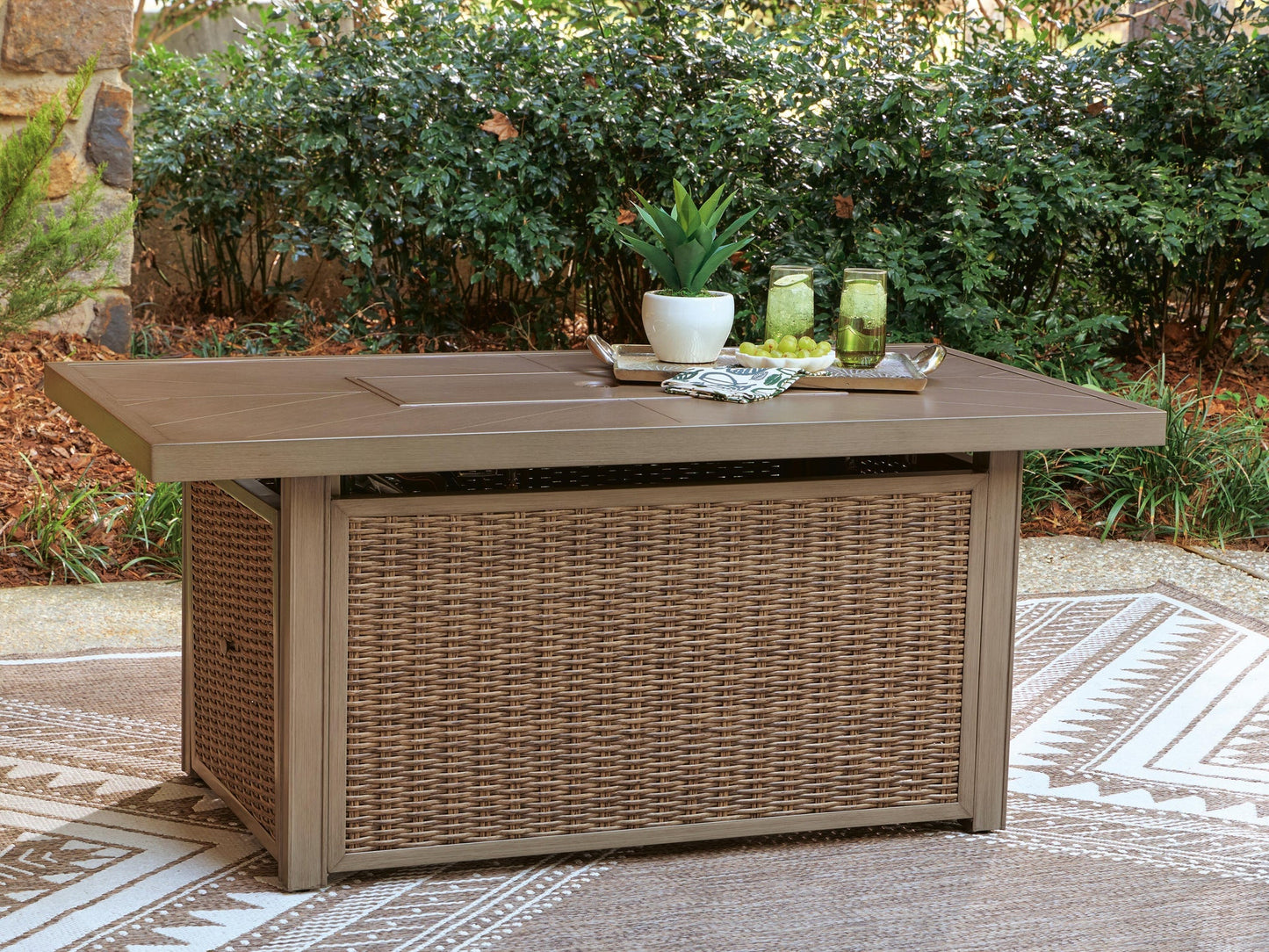 Laguna Heights Rectangular Fire Pit Table Signature Design by Ashley®
