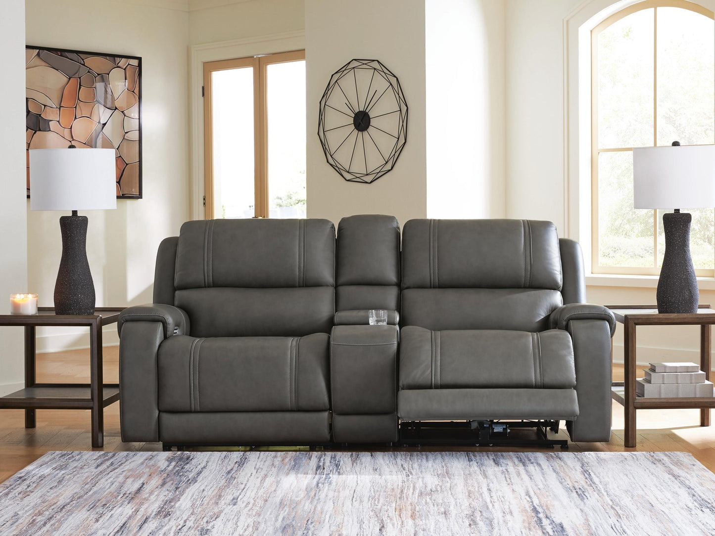 5Z - Pittson 3-Piece Power Reclining Sectional Loveseat with Console Signature Design by Ashley®