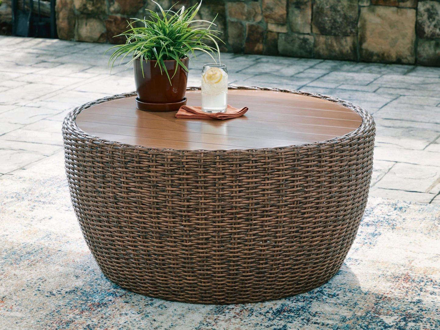Double Point Round Cocktail Table Signature Design by Ashley®