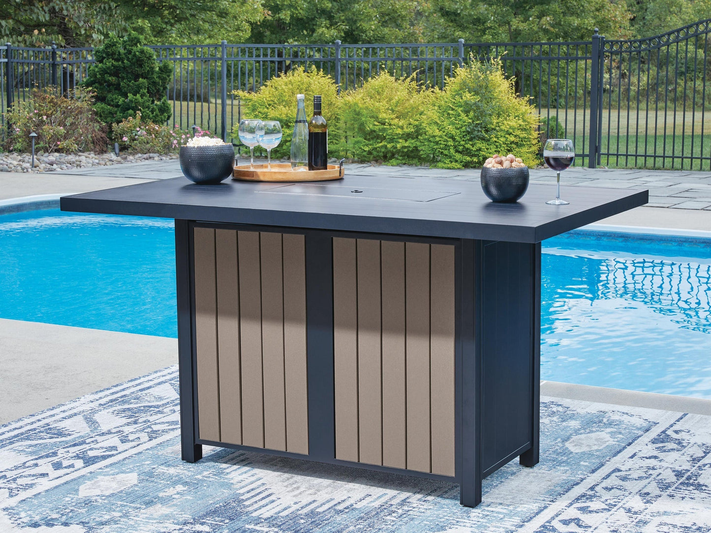 East Beach RECT Bar Table w/Fire Pit Signature Design by Ashley®