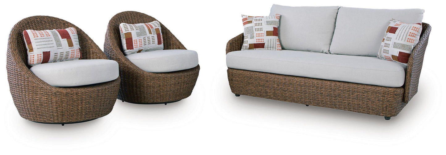 Double Point Love/Swivel Chairs Set (3/CN) Signature Design by Ashley®