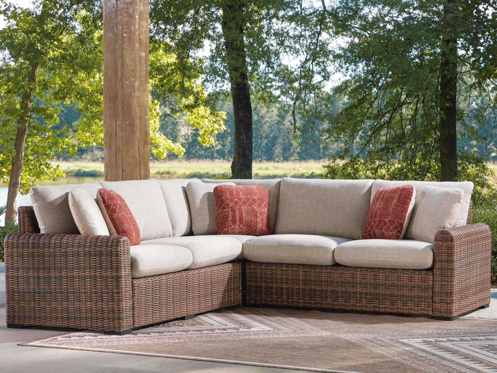 Dolan Creek 3-Piece Outdoor Sectional Signature Design by Ashley®