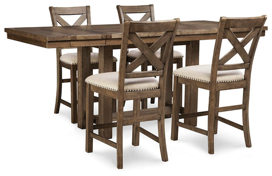 Moriville Counter Height Dining Table and 4 Barstools Signature Design by Ashley®