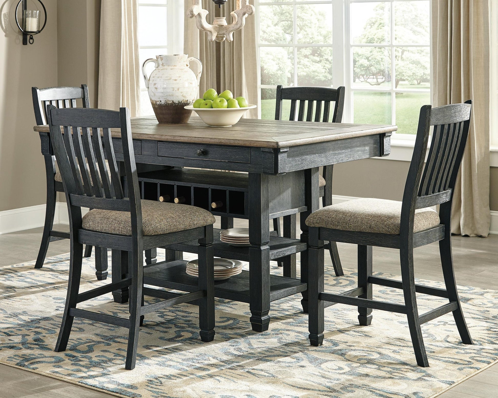 Tyler Creek Counter Height Dining Table and 4 Barstools Signature Design by Ashley®