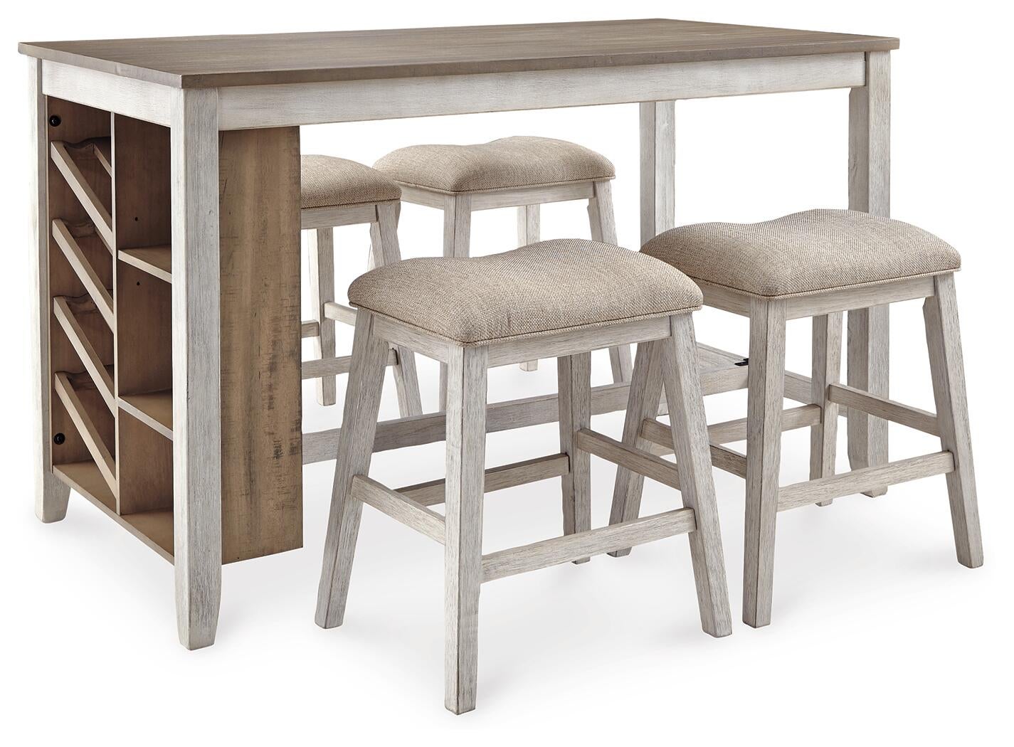 Skempton Counter Height Dining Table and 4 Barstools Signature Design by Ashley®