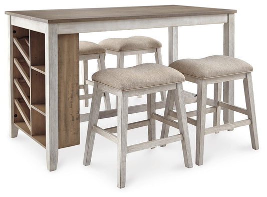 Skempton Counter Height Dining Table and 4 Barstools Signature Design by Ashley®
