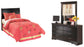 Huey Vineyard  Sleigh Headboard Bed With Mirrored Dresser Signature Design by Ashley®