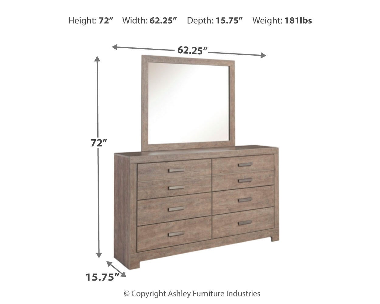Culverbach  Panel Bed With Mirrored Dresser Signature Design by Ashley®