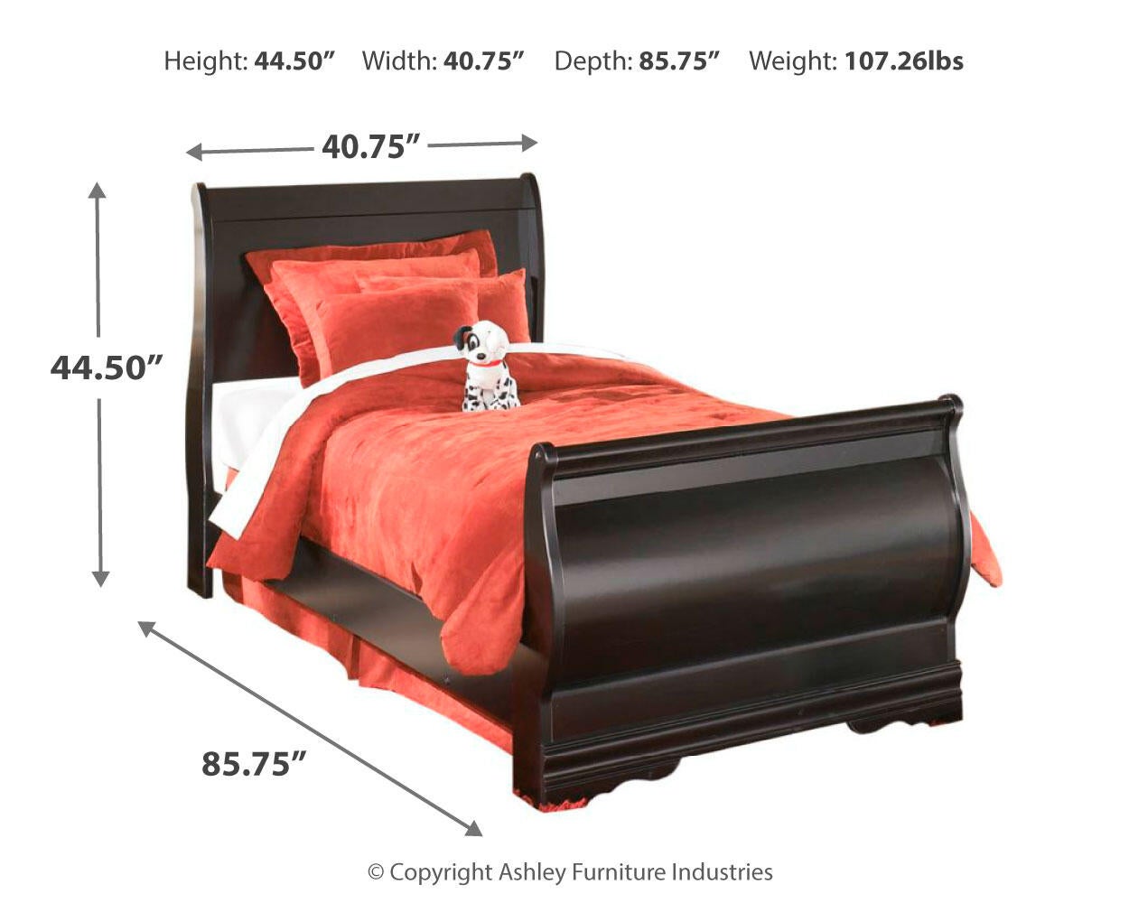 Huey Vineyard  Sleigh Bed With Mirrored Dresser Signature Design by Ashley®