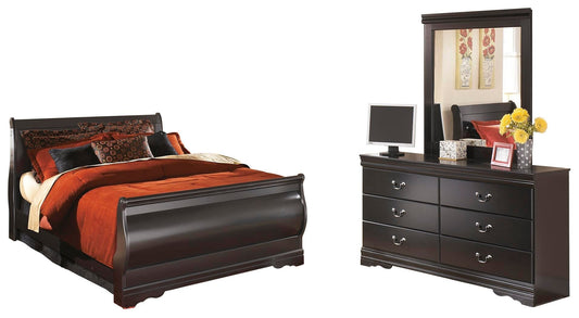 Huey Vineyard  Sleigh Bed With Mirrored Dresser Signature Design by Ashley®