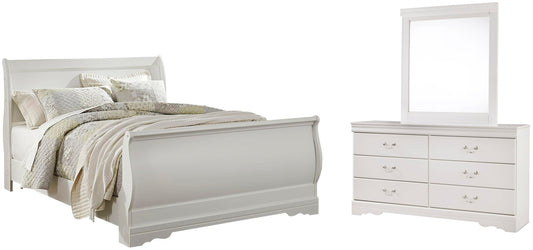 Anarasia  Sleigh Bed With Mirrored Dresser Signature Design by Ashley®