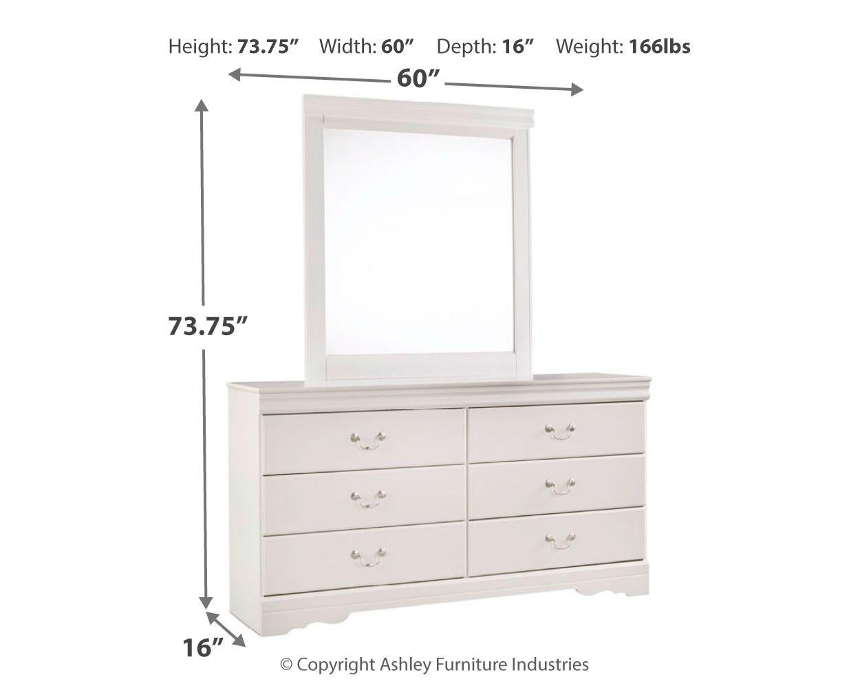 Anarasia  Sleigh Bed With Mirrored Dresser Signature Design by Ashley®