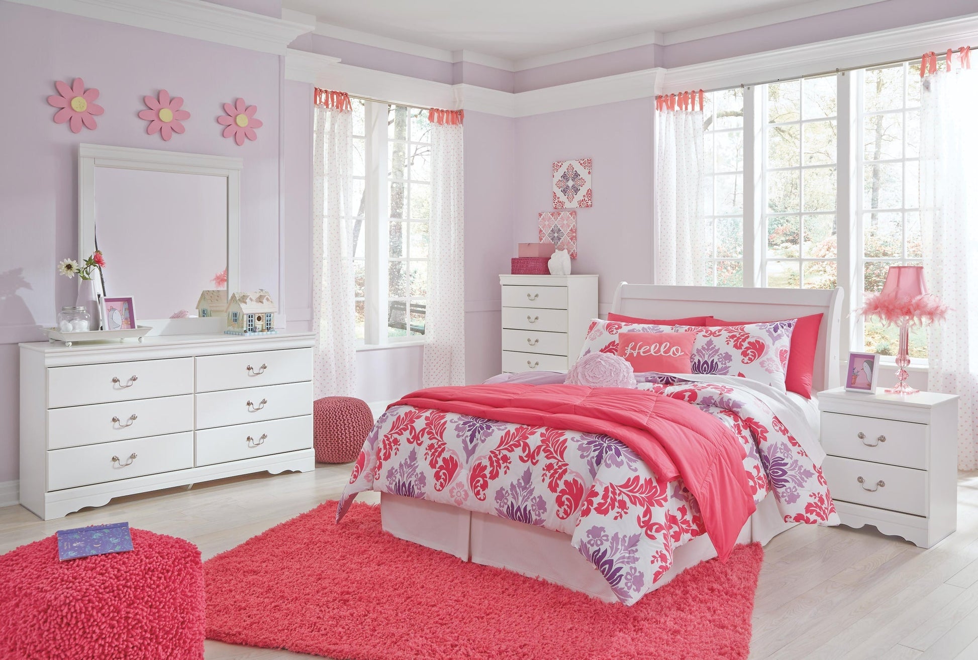 Anarasia  Sleigh Headboard, Dresser And Mirror Signature Design by Ashley®