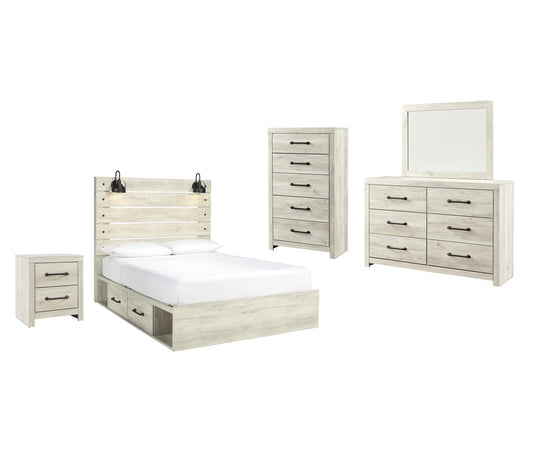 Cambeck  Panel Bed With 4 Storage Drawers With Mirrored Dresser, Chest And Nightstand Signature Design by Ashley®
