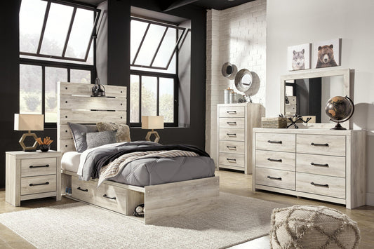 Cambeck  Panel Bed With 4 Storage Drawers With Mirrored Dresser, Chest And Nightstand Signature Design by Ashley®